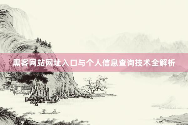 黑客网站网址入口与个人信息查询技术全解析