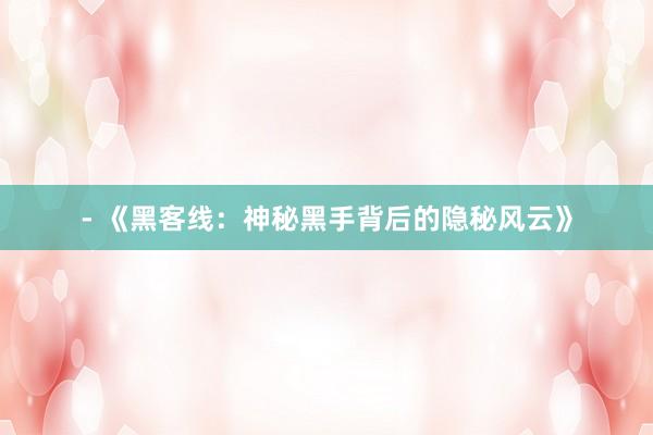 - 《黑客线：神秘黑手背后的隐秘风云》